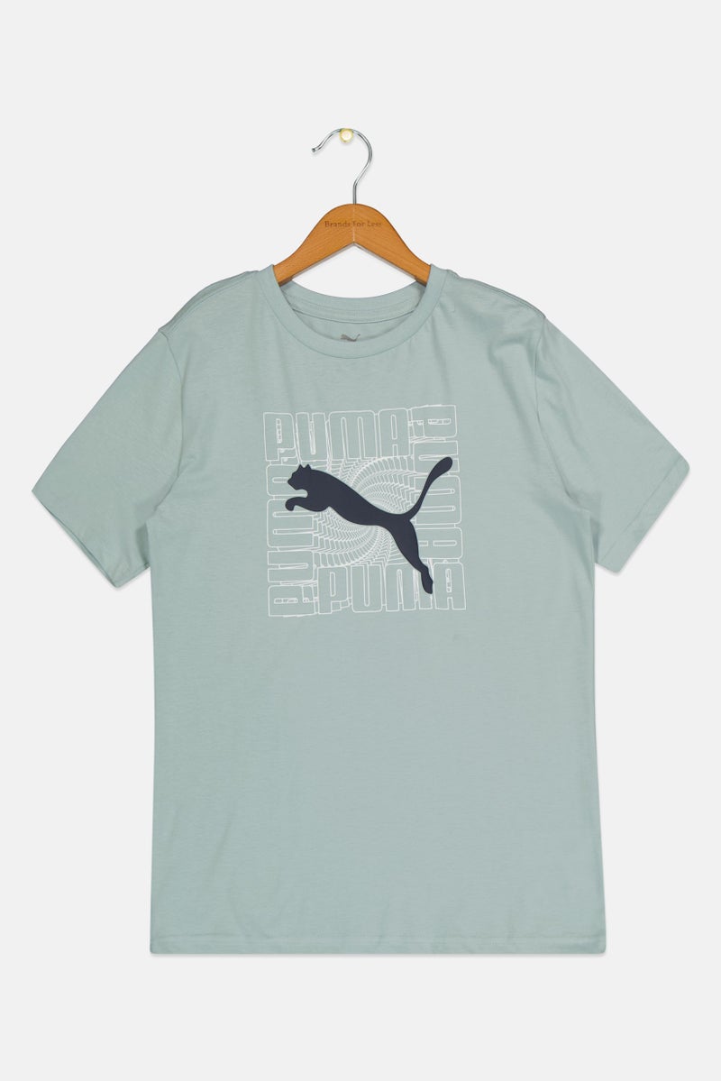 PUMA Kids Boy Sportswear Fit Short Sleeve Outdoor T-Shirt, Mint Green - Image 3